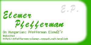 elemer pfefferman business card